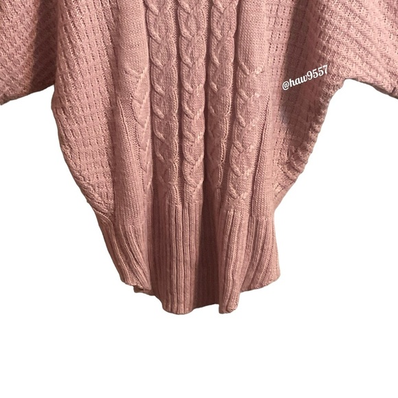 Anthropologie Ruby Moon Cowl Neck Wool Knit Pink Pullover Sweater Women's Size M - Picture 8 of 8